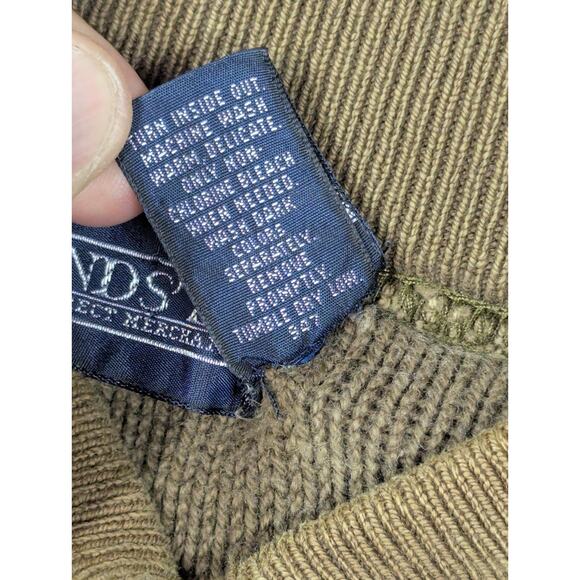 Lands End Sweater Men XL Brown Henley Shawl 90s Pullover USA - Picture 7 of 11